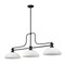 Z-Lite Melange Billiard, 3-Light, 14 In.W x 52 In.L x 21 In.H, Matte Black/White Linen 725-3MB-DWL13 - alternate 4
